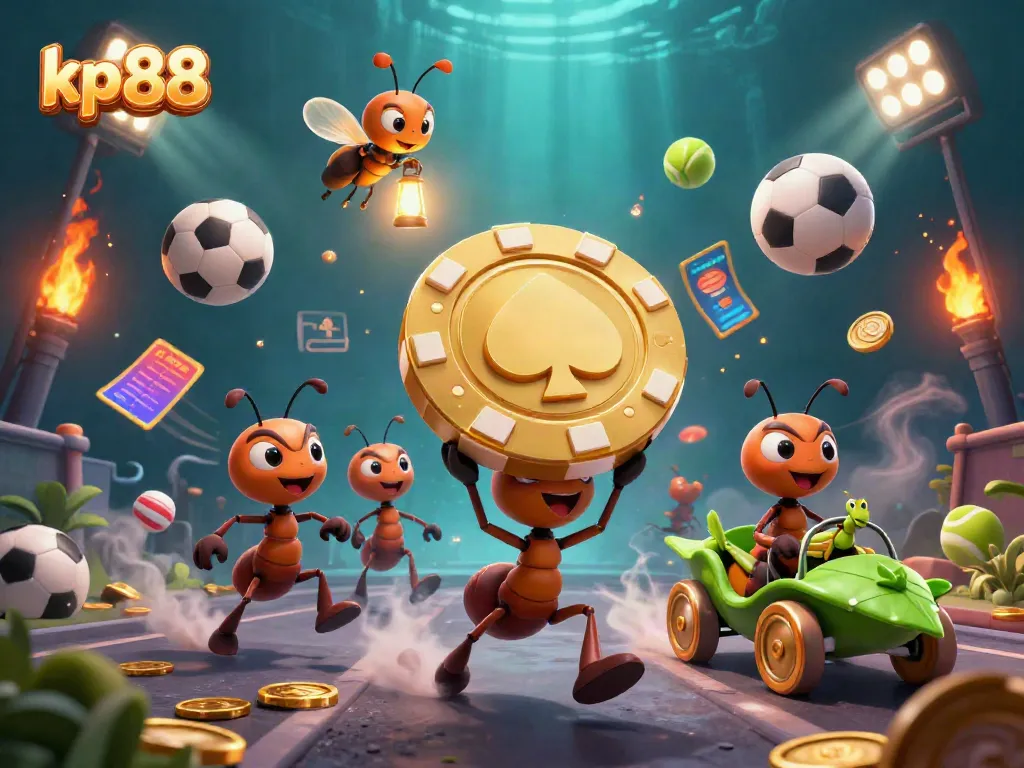 Engage with kp 88 as ants execute a daring heist, bringing excitement to the gambling scene.