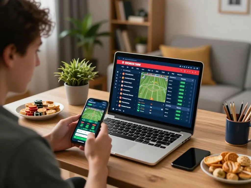 Topzo users enjoying an engaging online sports betting experience with live odds displayed on their laptop.