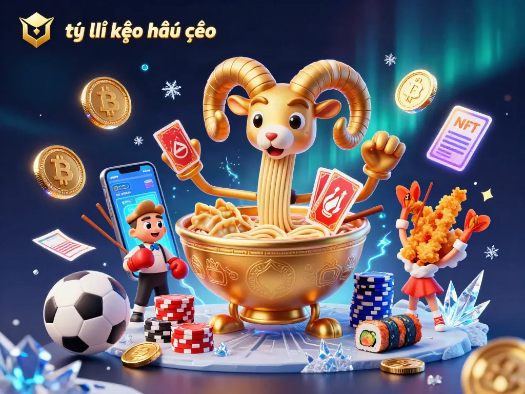 Engaging scene of tỷ lệ kèo nhà cái featuring animated characters at a sports betting event with vibrant energy.