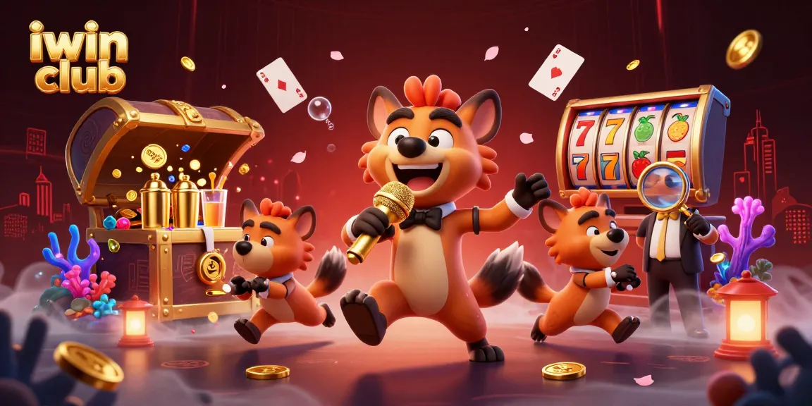 Join the fun at iwin club with a lively casino scene featuring hyenas and exciting gameplay.