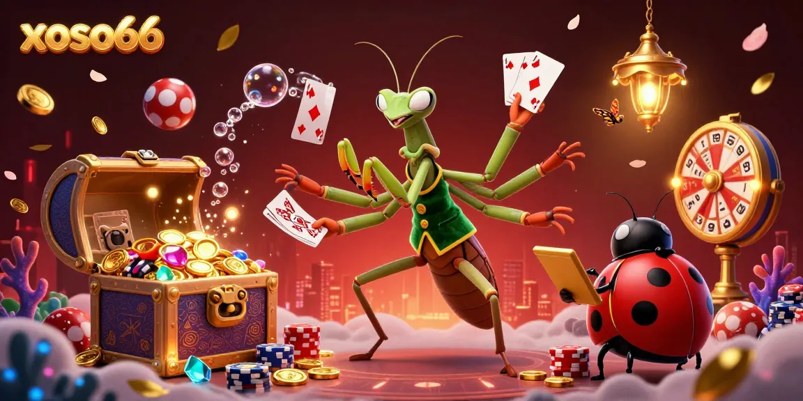 Experience the excitement of xoso66 with a captivating 3D lottery scene featuring vibrant characters and dynamic game elements.