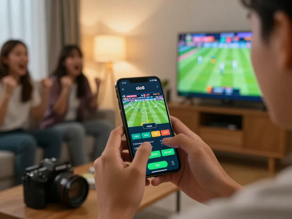 Betting on sports through the alo8 app while enjoying the game with friends