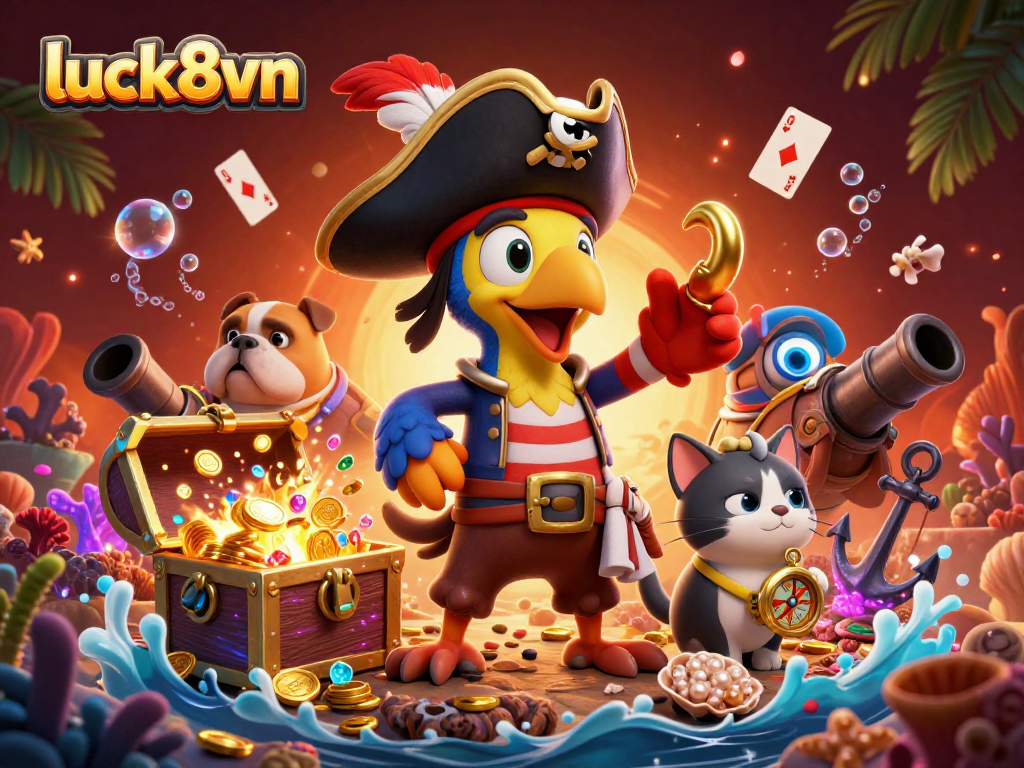 Experience the thrilling excitement of luck8vn with pirate-themed gaming elements and vibrant underwater treasures.