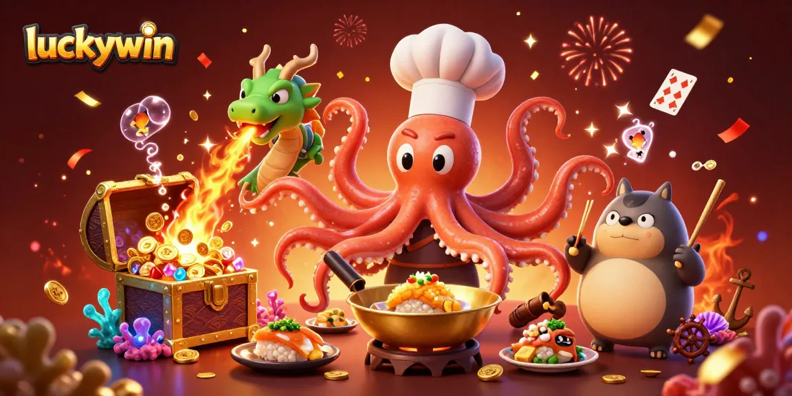Win big at luckywin with a lively underwater casino scene featuring colorful creatures and exciting game elements.