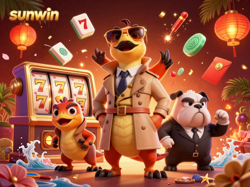 Engage in exciting gameplay at sunwin with a dynamic illustration of raptors in a casino scene.