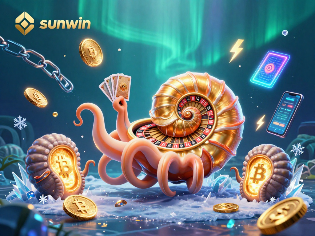Winning strategies at sunwin unite fantasy and casino elements in a vibrant 3D underwater scene.
