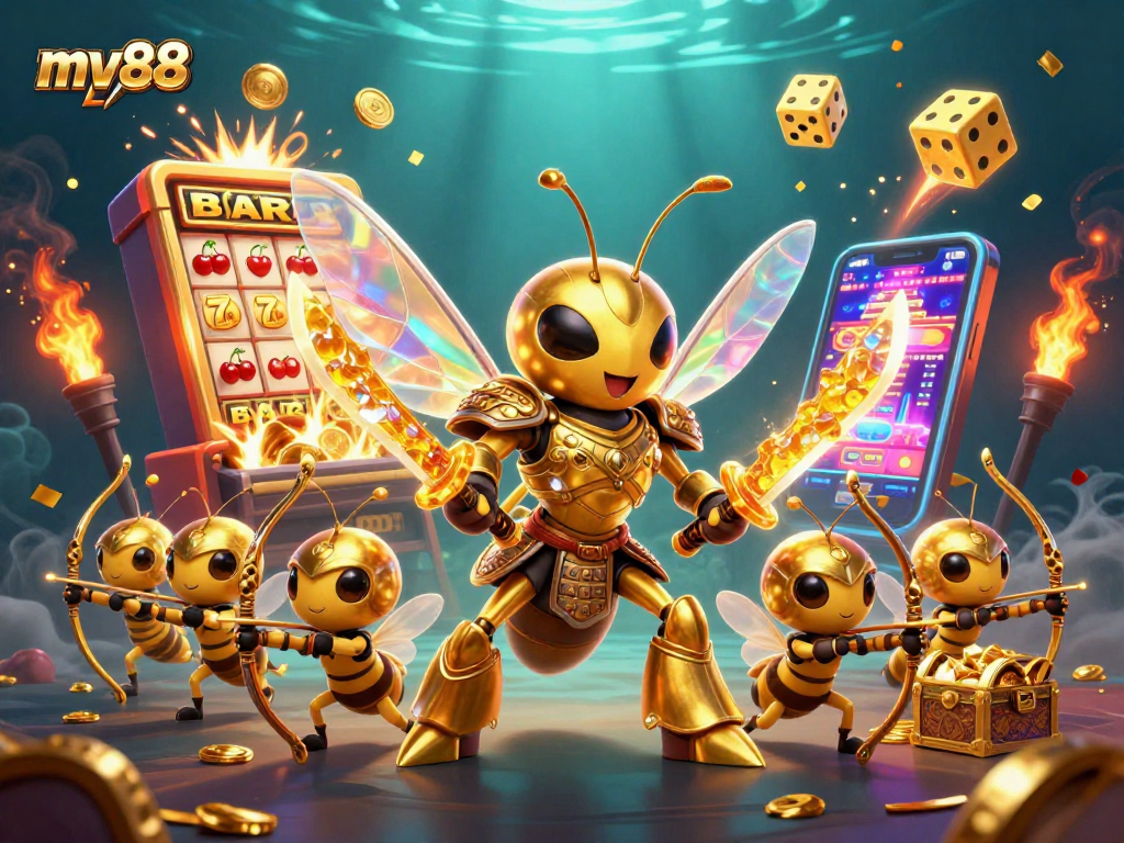 Win big at mv88 with 3D characters engaged in an exciting casino adventure amidst jackpots and bonuses.