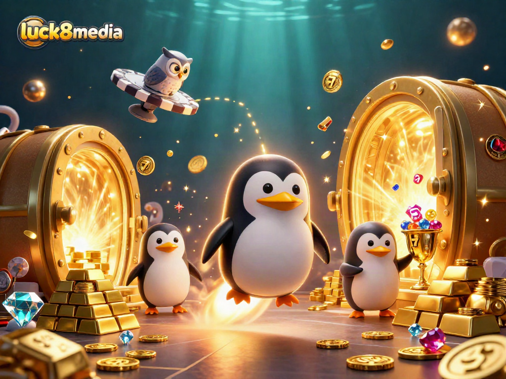 Experience the thrill at luck8media with a vibrant casino-themed digital art scene.