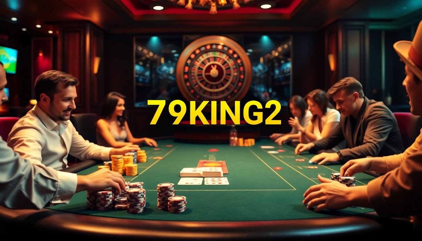 Experience the thrill of gambling with 79king2 at an exciting poker table.
