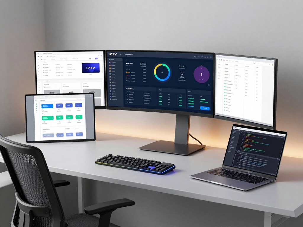 UK IPTV reseller dashboard showcasing advanced software tools for subscription management and digital platform integration.