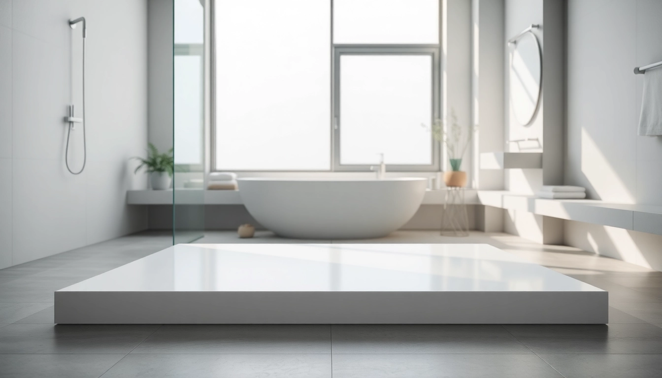 Showcase of a modern shower base shower highlighting elegant design and smooth texture.
