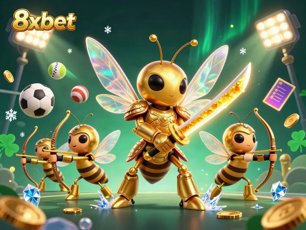 Experience electrifying gameplay with 8xbet in this dynamic 3D casino illustration