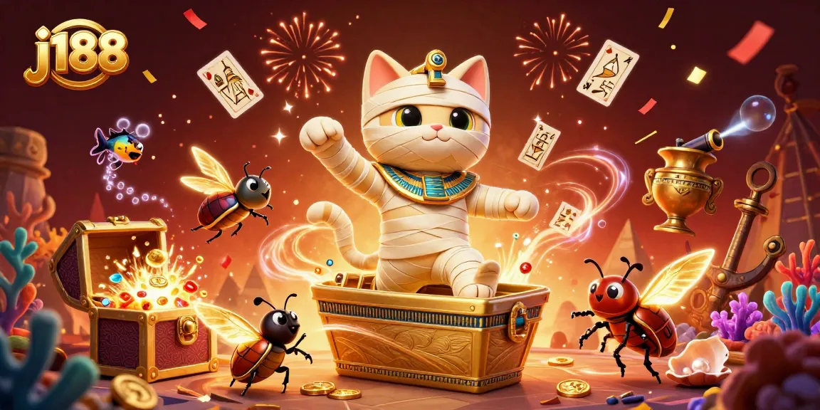Experience thrilling gameplay at j188 with immersive Egyptian-themed 3D casino illustration featuring rich visuals.