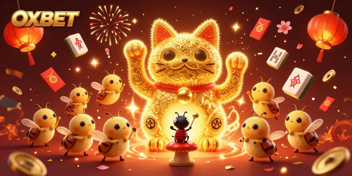 Experience the thrilling atmosphere of OXBET with a dynamic representation of luck and fortune in this captivating casino scene.