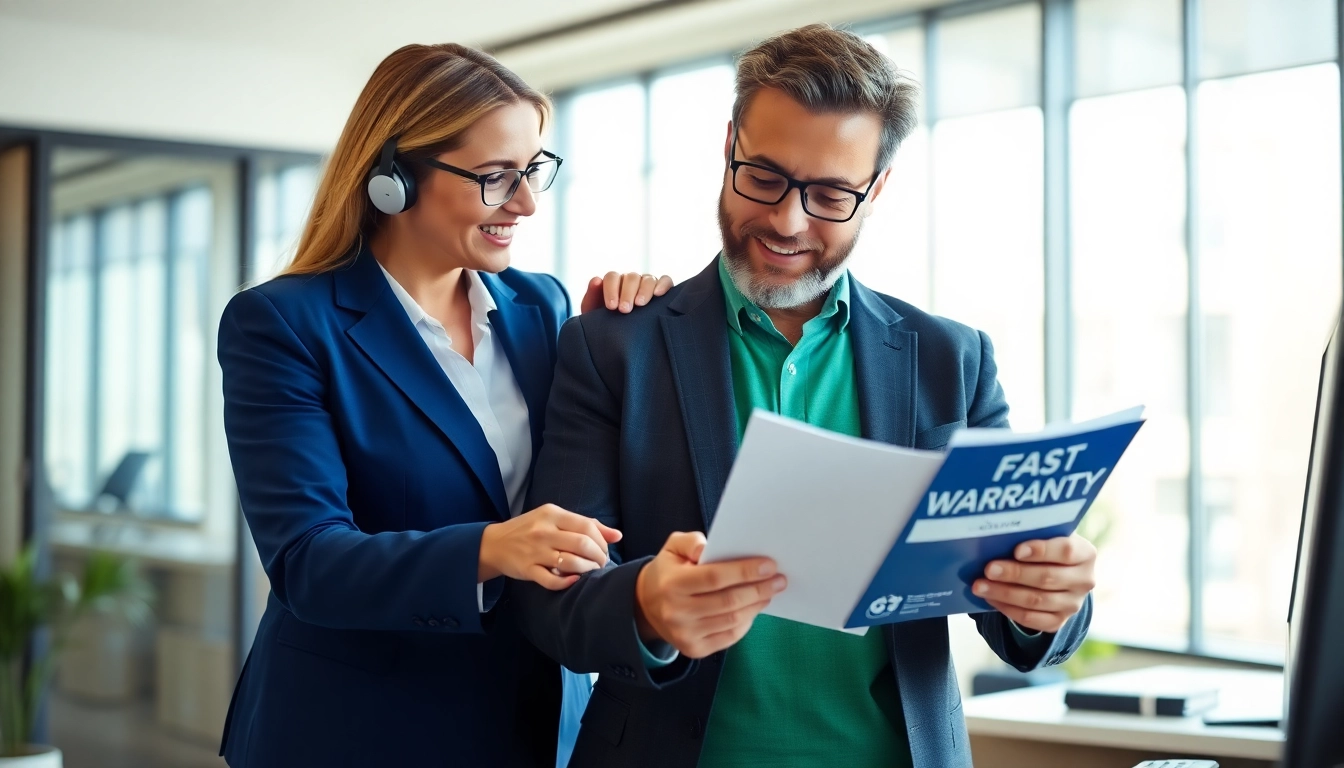 Efficient customer service representation for fast warranty claims assistance in a professional office.