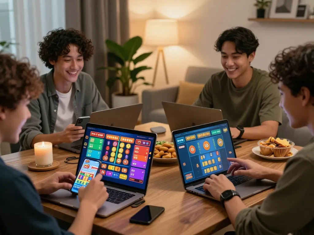 Lô đề hôm nay online gaming scene with players enjoying their experience in a cozy home environment.