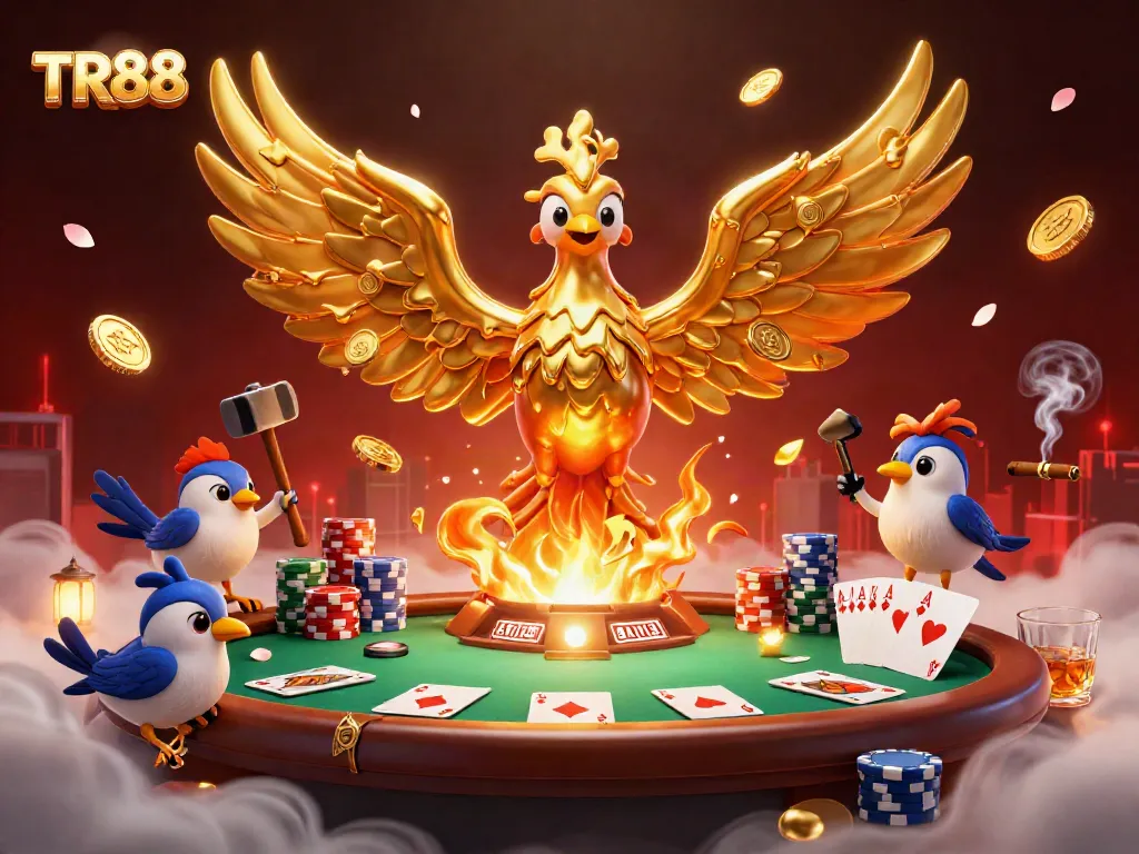 Experience the thrill with TR88 as the molten phoenix rises from the forge surrounded by poker tables and riches.