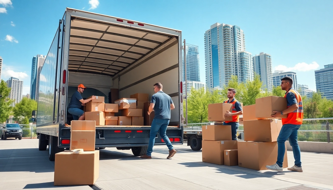 Long distance movers Calgary team facilitating a smooth relocation in a vibrant urban setting.