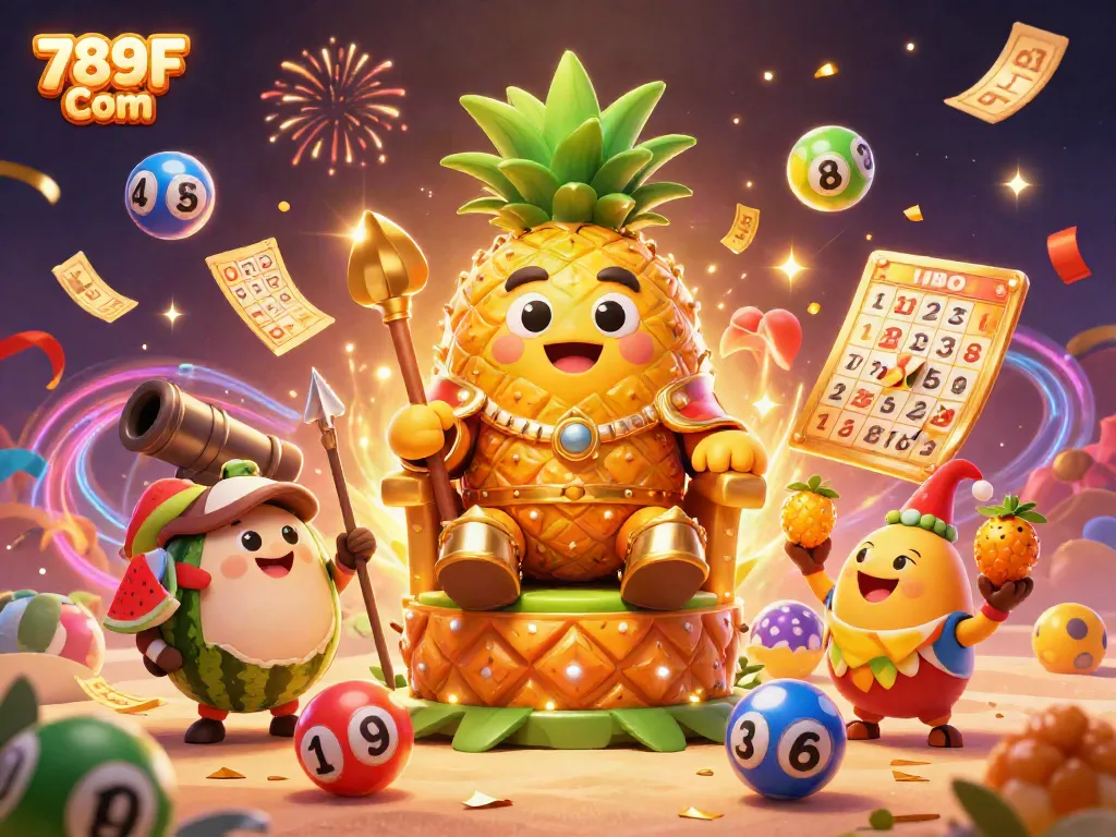 Engage in exciting gameplay with 789F Com at a lively casino, featuring vibrant characters and dynamic elements.