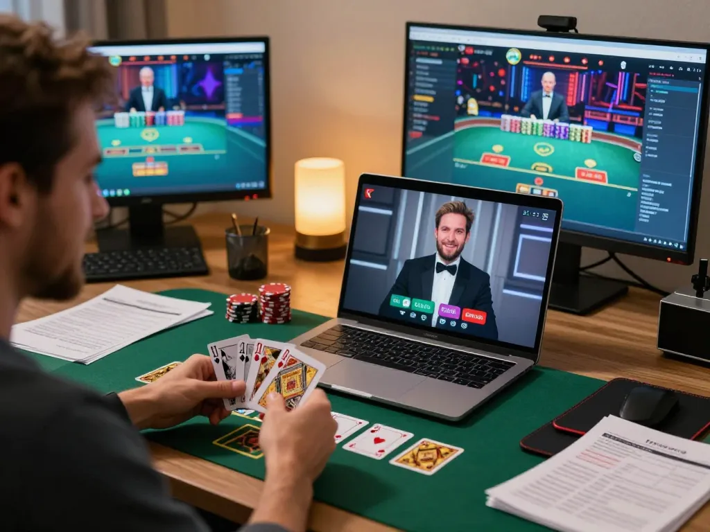 Winning moments in sunwin online casino with a player excitedly participating in live blackjack