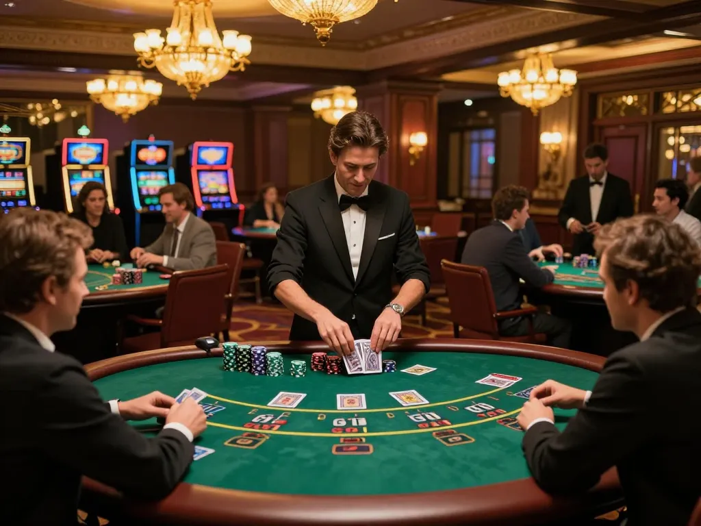Experience excitement with tải hitclub at lavish blackjack tables, players engaged in strategic gameplay.