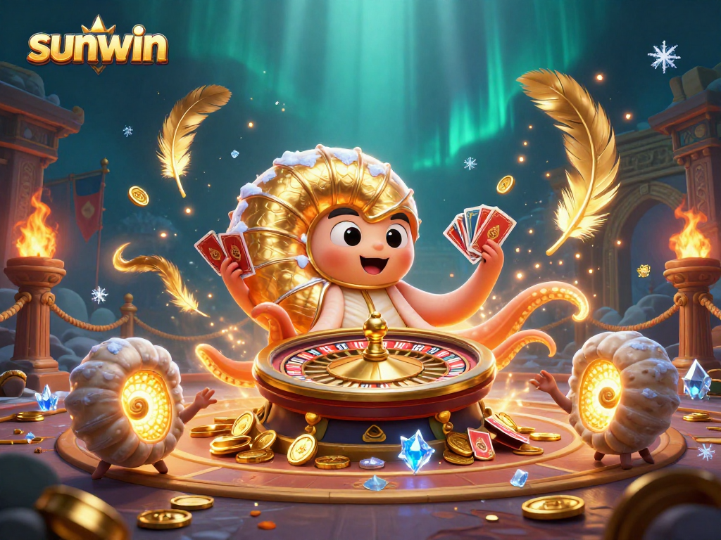 Win big with Sunwin's thrilling casino features showcased in vibrant 3D action.