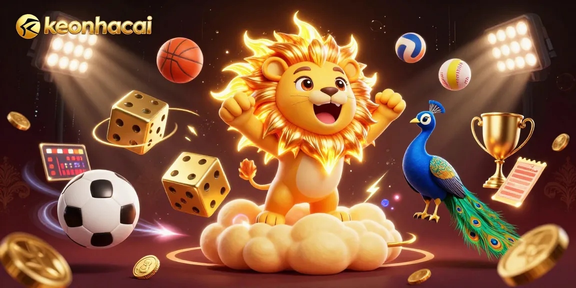 Experience the excitement of keonhacai with a dynamic sports betting scene featuring animated characters and vibrant game elements.
