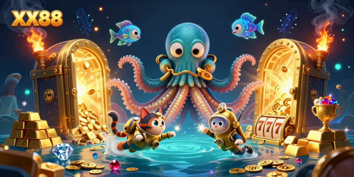 Engage with the thrilling world of XX88's online gaming featuring golden treasures and unique characters.