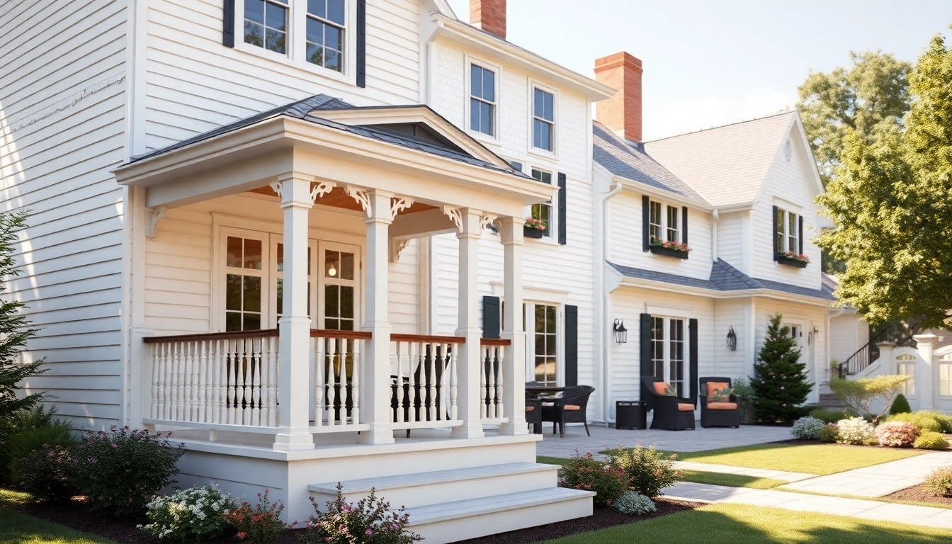 Elegant colonial addition to a home featuring classic design elements and intricate woodwork.