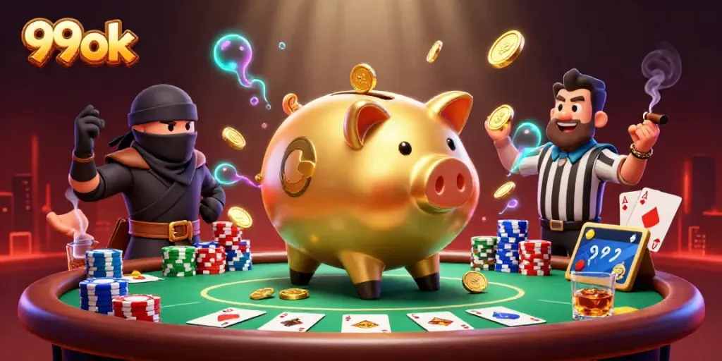 Experience thrilling gameplay with 99ok, featuring cartoon battles and casino elements.