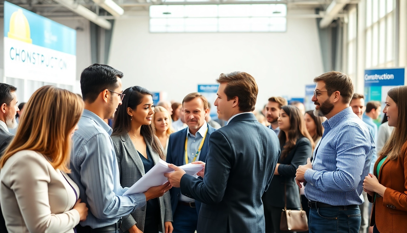 Attendees engaging at construction networking events, exchanging ideas and experiences.