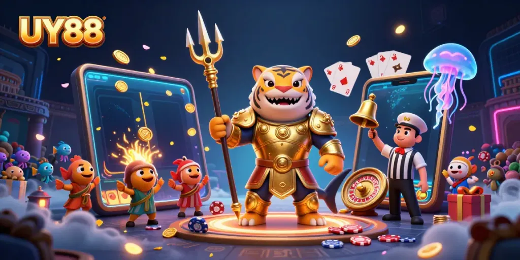 Experience the thrill of UY88 as an armored shark rules the underwater casino world!