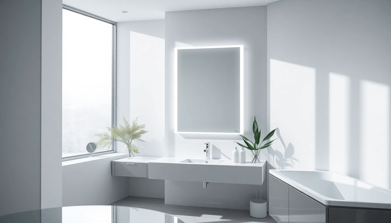 Illuminate your space with an elegant led mirror, showcasing a sleek and stylish design.