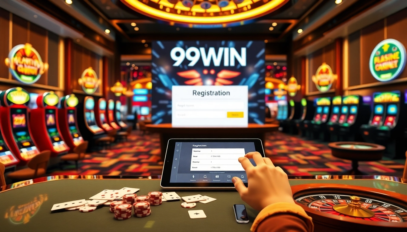 Register at 99WIN with excitement in a vibrant casino atmosphere.
