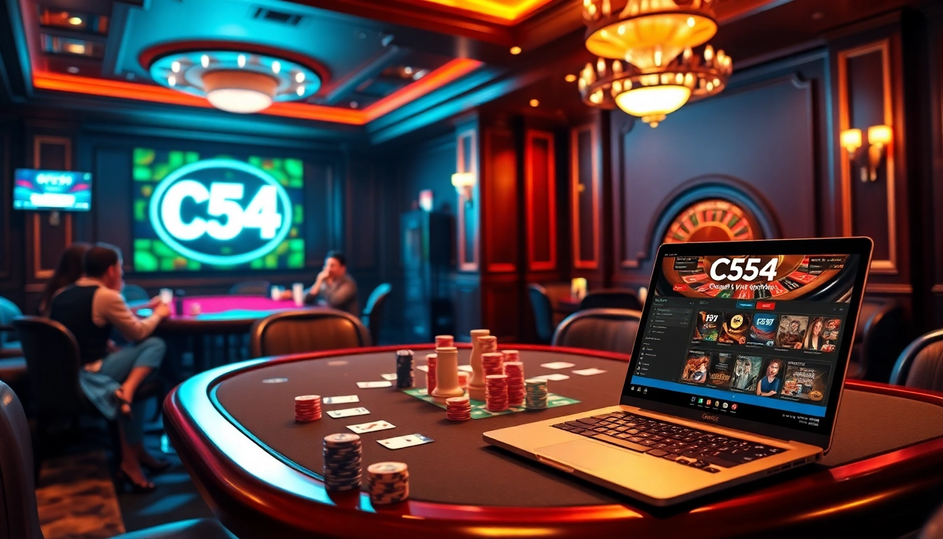 Engaged players celebrate wins at c54.gb.net casino table, showcasing excitement and strategy.