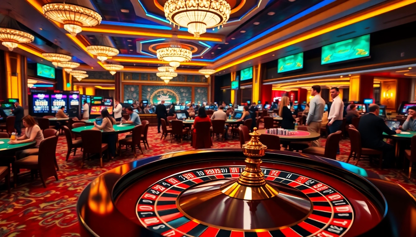 Experience pg88 gaming excitement with vibrant casino tables and a live dealer in action.