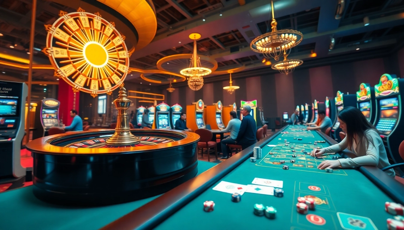 Exciting online gambling scene at 69vn.gb.net with vibrant roulette wheel and players engaged.