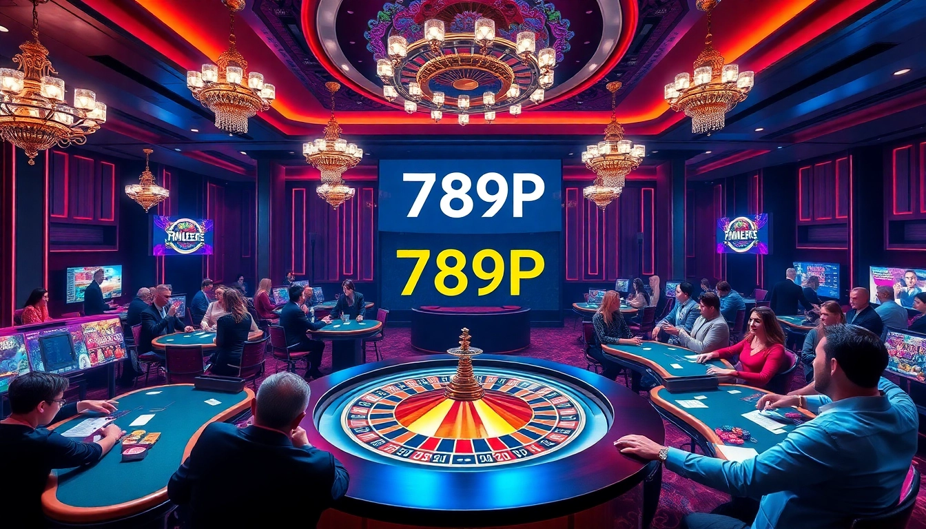 Exciting casino atmosphere at 789P featuring roulette and poker action