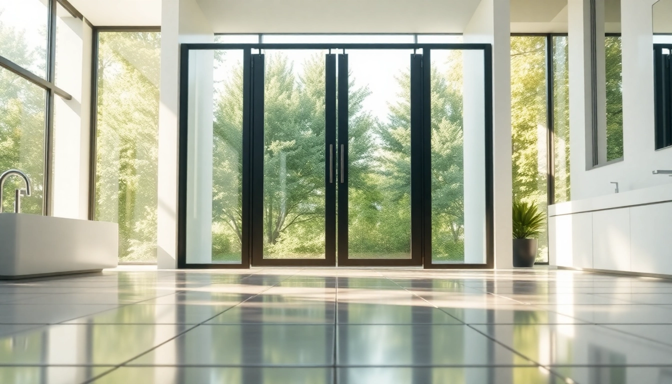 Showcasing stylish black frame shower doors in a modern bathroom, emphasizing elegance.