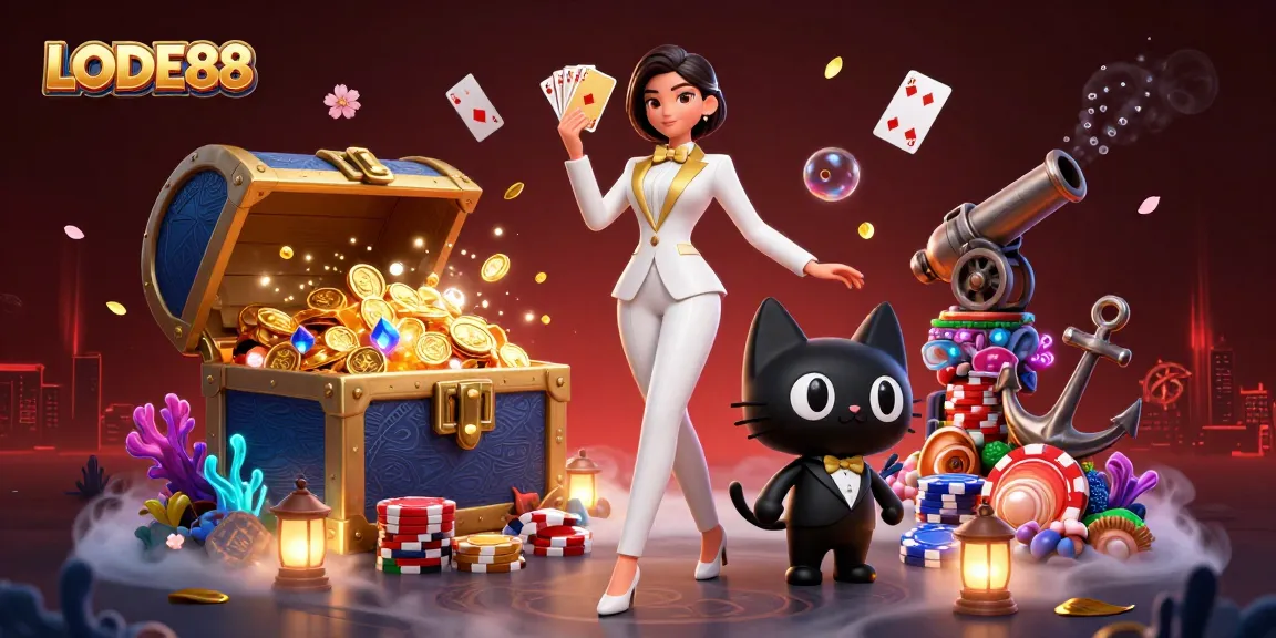 Experience thrilling gameplay at LODE88 with vibrant 3D illustrations of exciting casino scenes.
