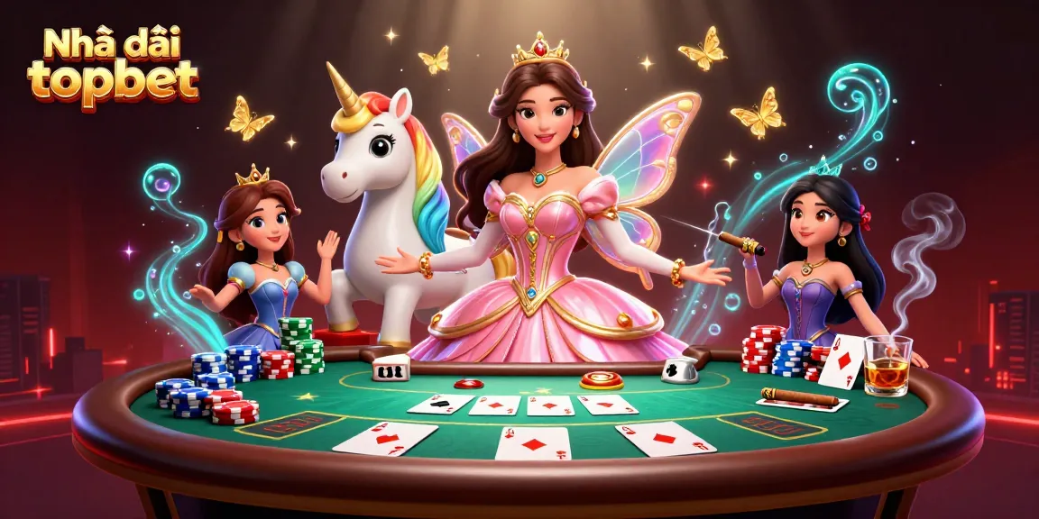 Engage in the thrilling casino experience at Nhà cái topbet with a stunning illustration of a glamorous Asian woman and a rainbow unicorn.