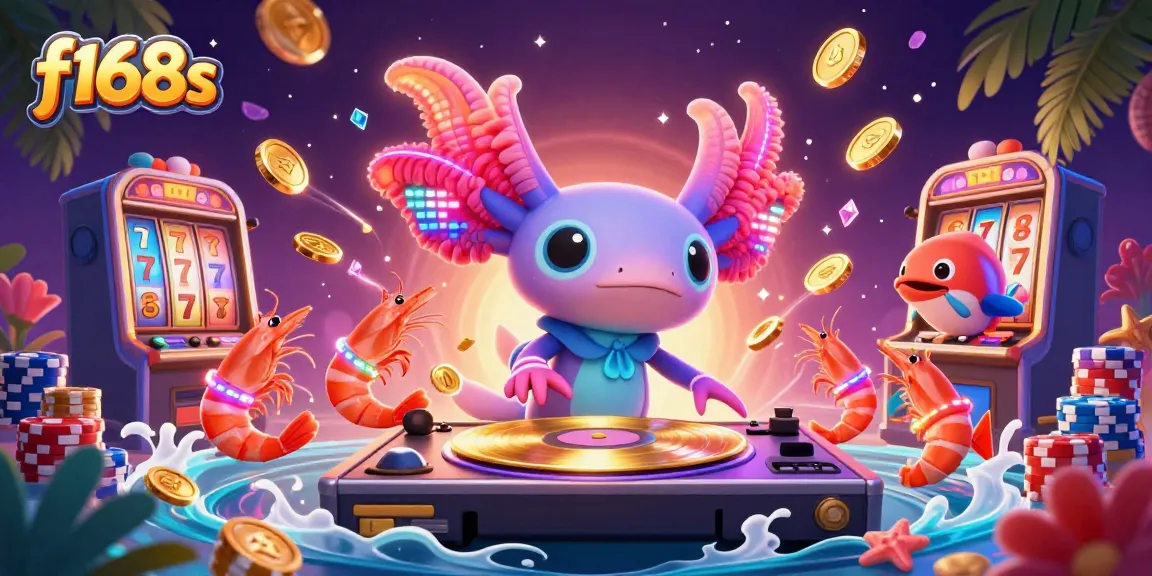 Experience thrilling gameplay at f168s with our vibrant 3D casino scene filled with lively characters and rich visual elements.