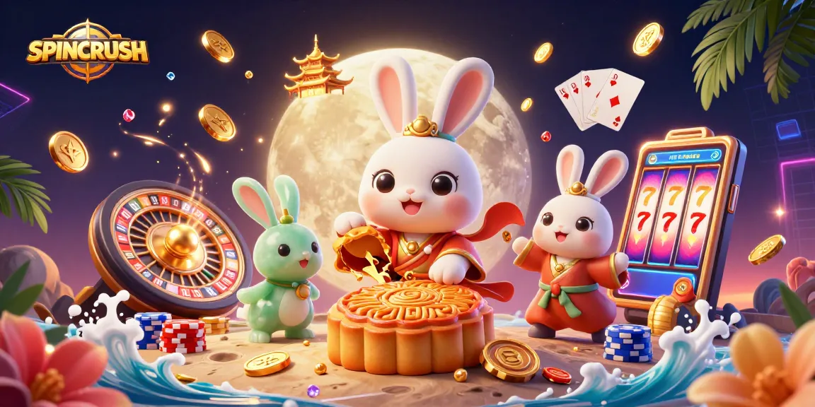 Experience SPINCRUSH with dynamic golden coins and vibrant game elements, refining your gaming strategy.