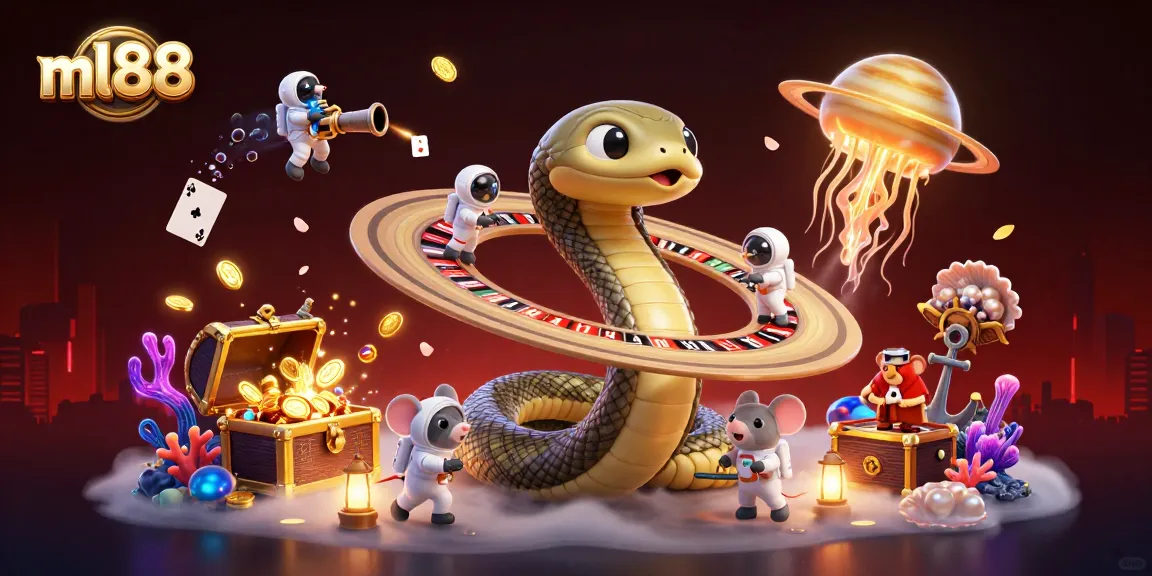 Join the cosmic betting adventure at ml88 with unique characters and vibrant casino elements.