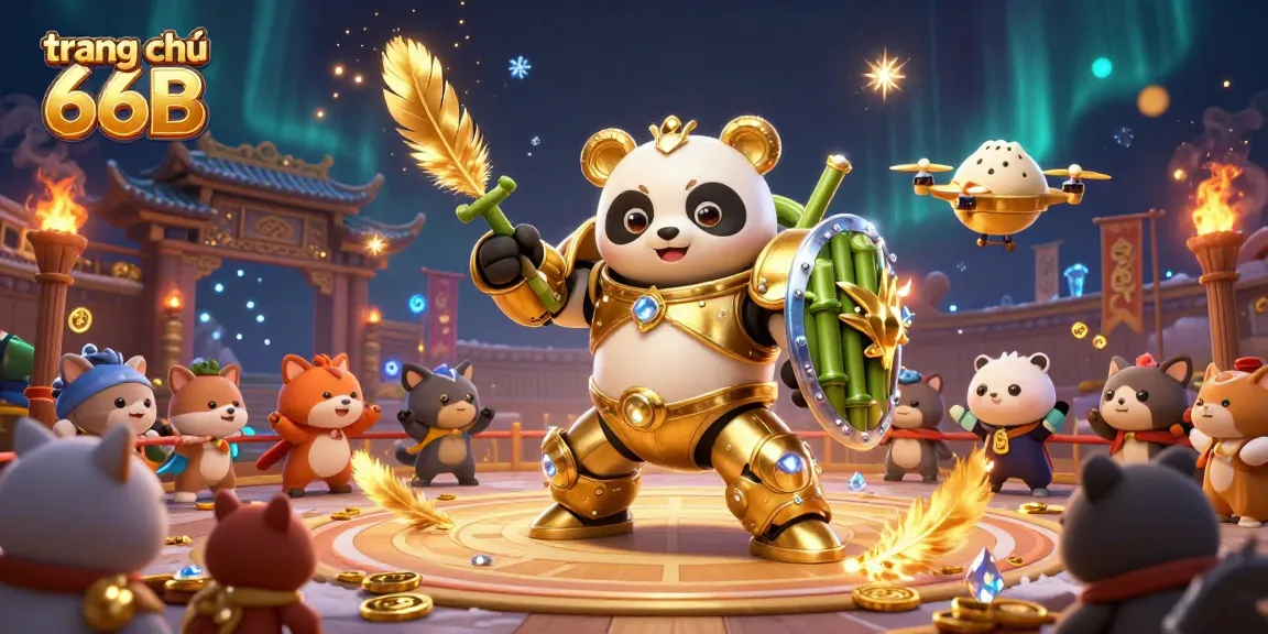 Experience the thrill of gaming at trang chủ 66B with an exciting mech-suit duel in a vibrant arena.